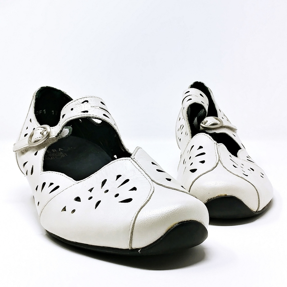 ZIERA Chloe Laser Cut Leather Wedges​